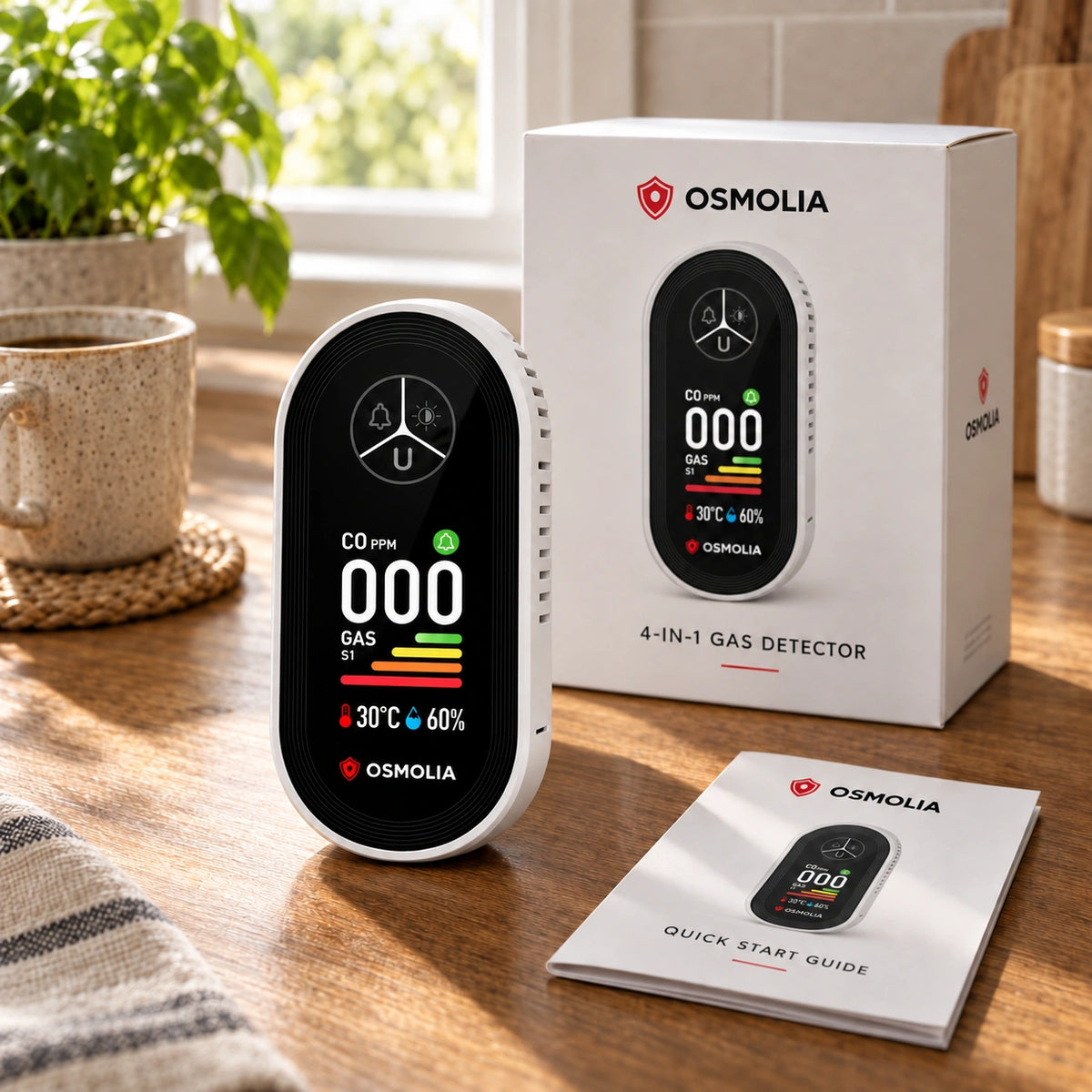 Osmolia® 4-in-1 Gas & Carbon Monoxide Detector