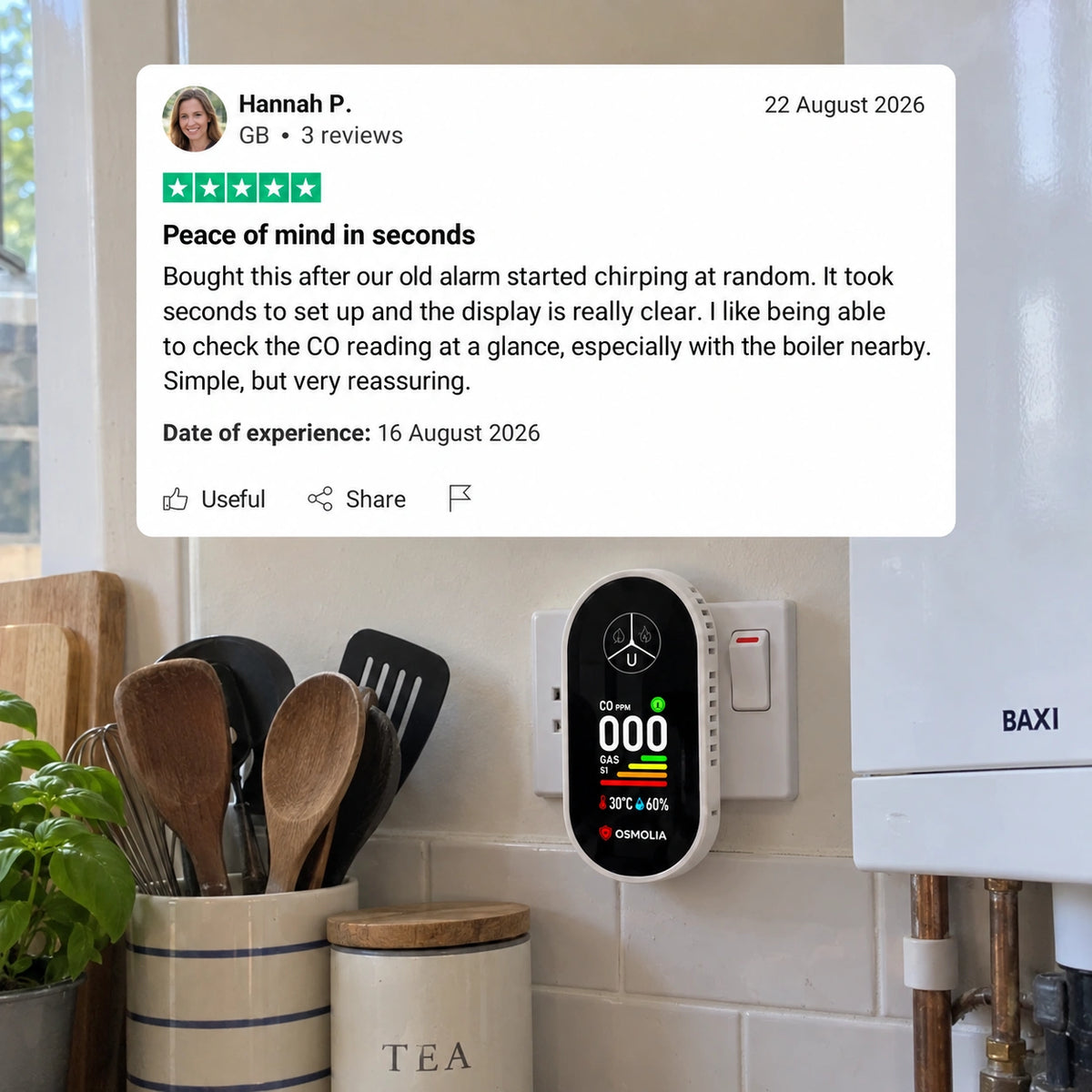 Osmolia® 4-in-1 Gas & Carbon Monoxide Detector