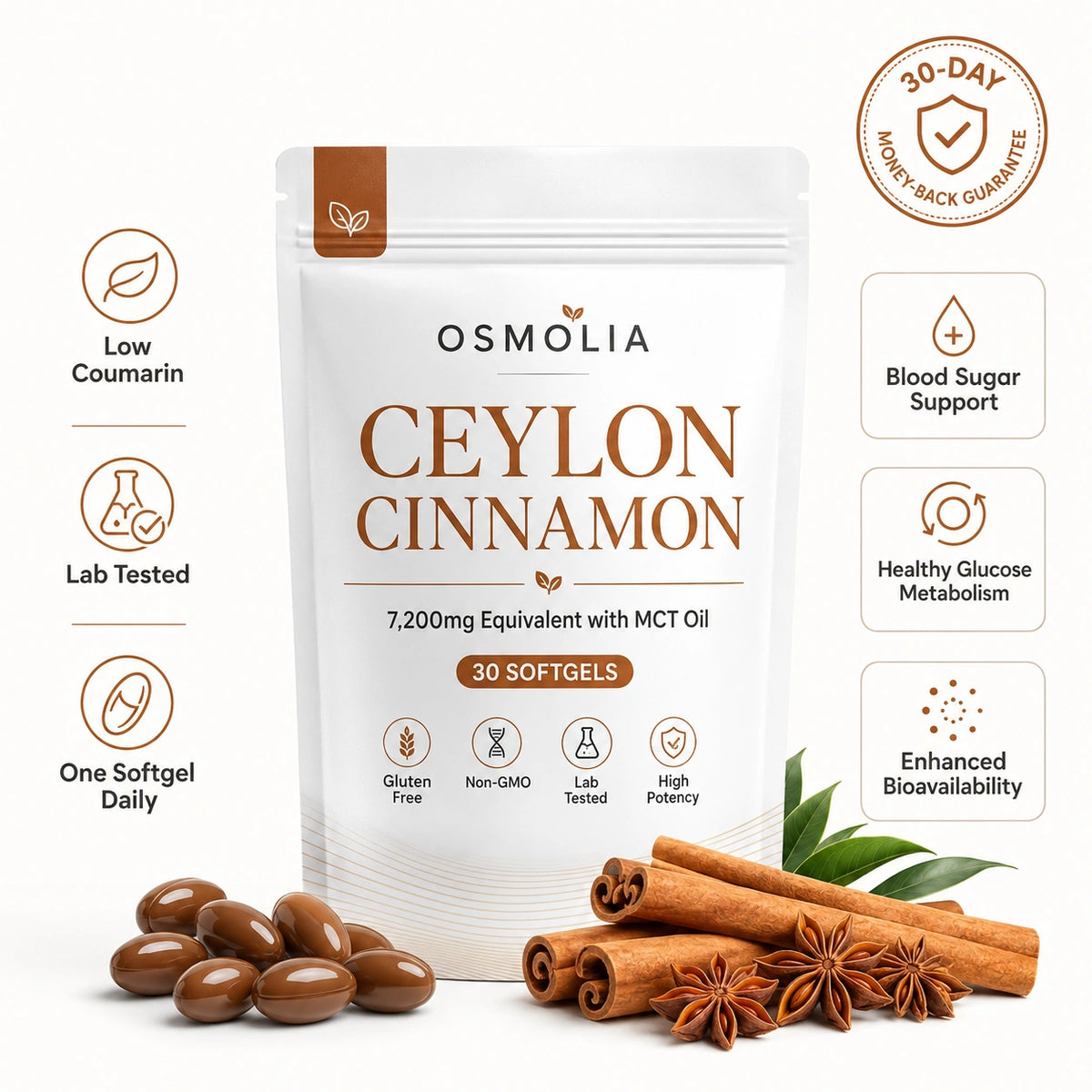 Ceylon Cinnamon 7,200mg with MCT Oil