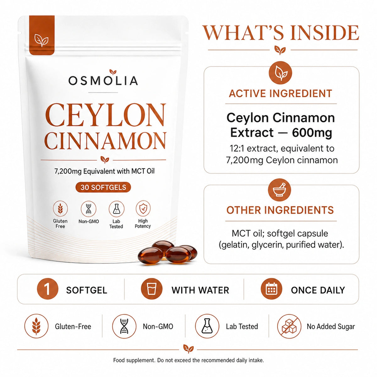 Ceylon Cinnamon 7,200mg with MCT Oil