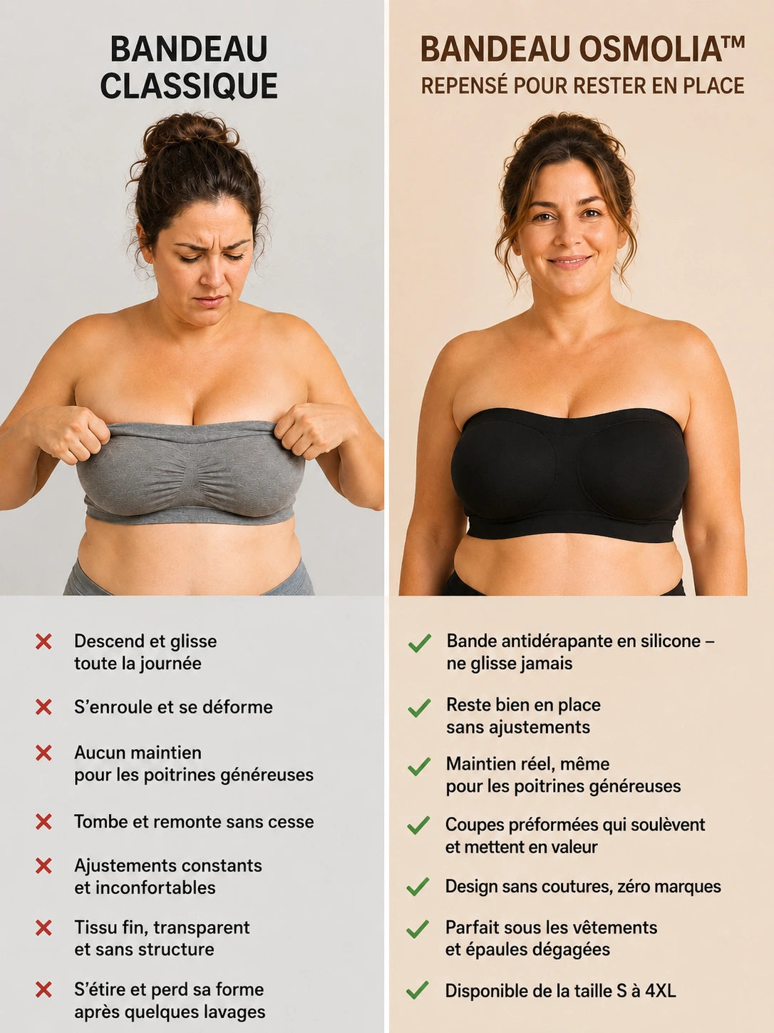 Soutien Gorge Bandeau Osmolia™ | Confort invisible, maintien optimal